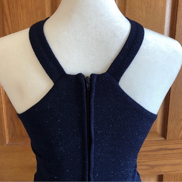 Navy sparkly halter prom dress - Picture 2 of 16